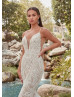 Detachable Sleeves Ivory Lace Tulle Bohemian Wedding Dress